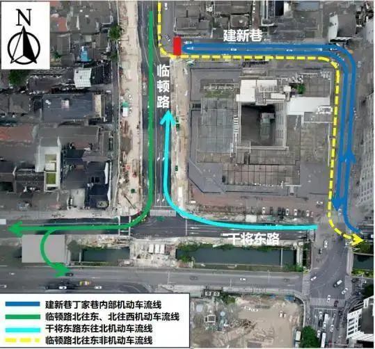 軌道6號(hào)線臨頓路建新巷路口施工期間交通出行提示(圖2)