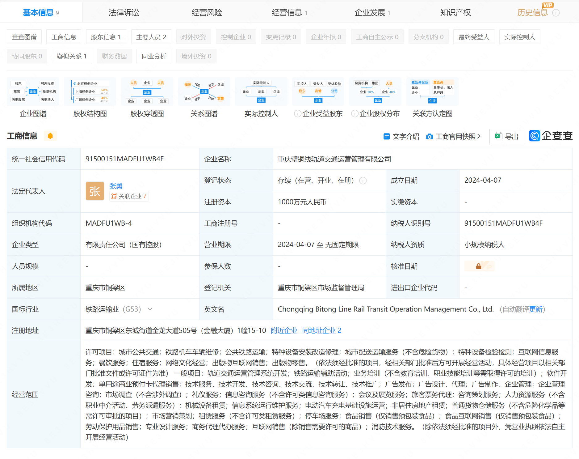 重慶璧銅線軌道交通運營管理有限公司成立！(圖1)