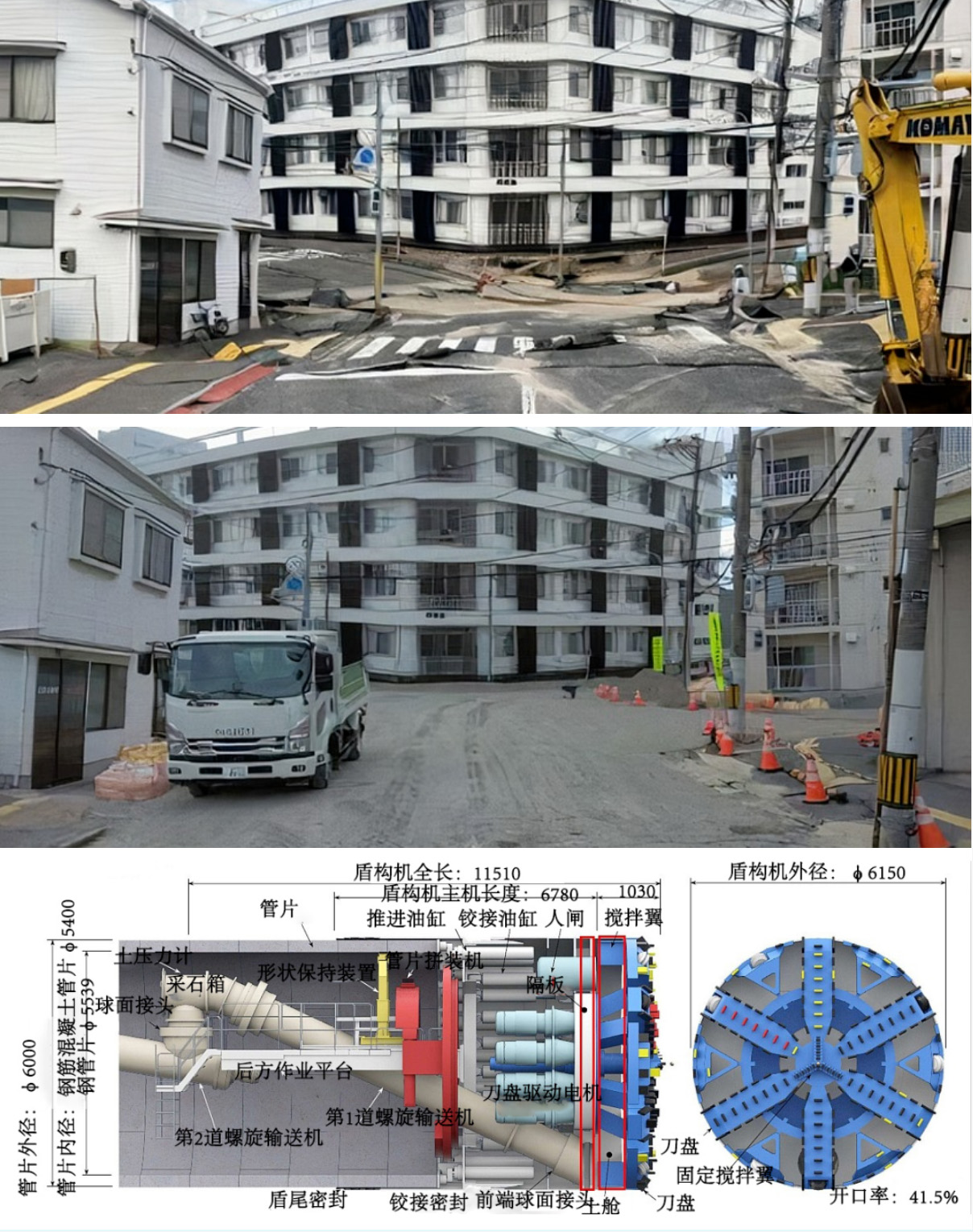 日本廣島市一盾構隧道施工引起路面坍塌原因初步調查結果公布(圖3)