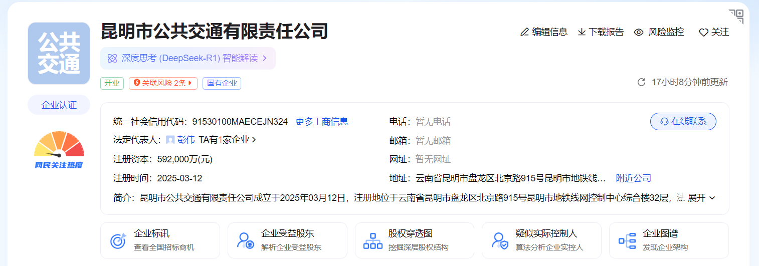 昆明市公共交通有限責任公司注冊成立(圖1)